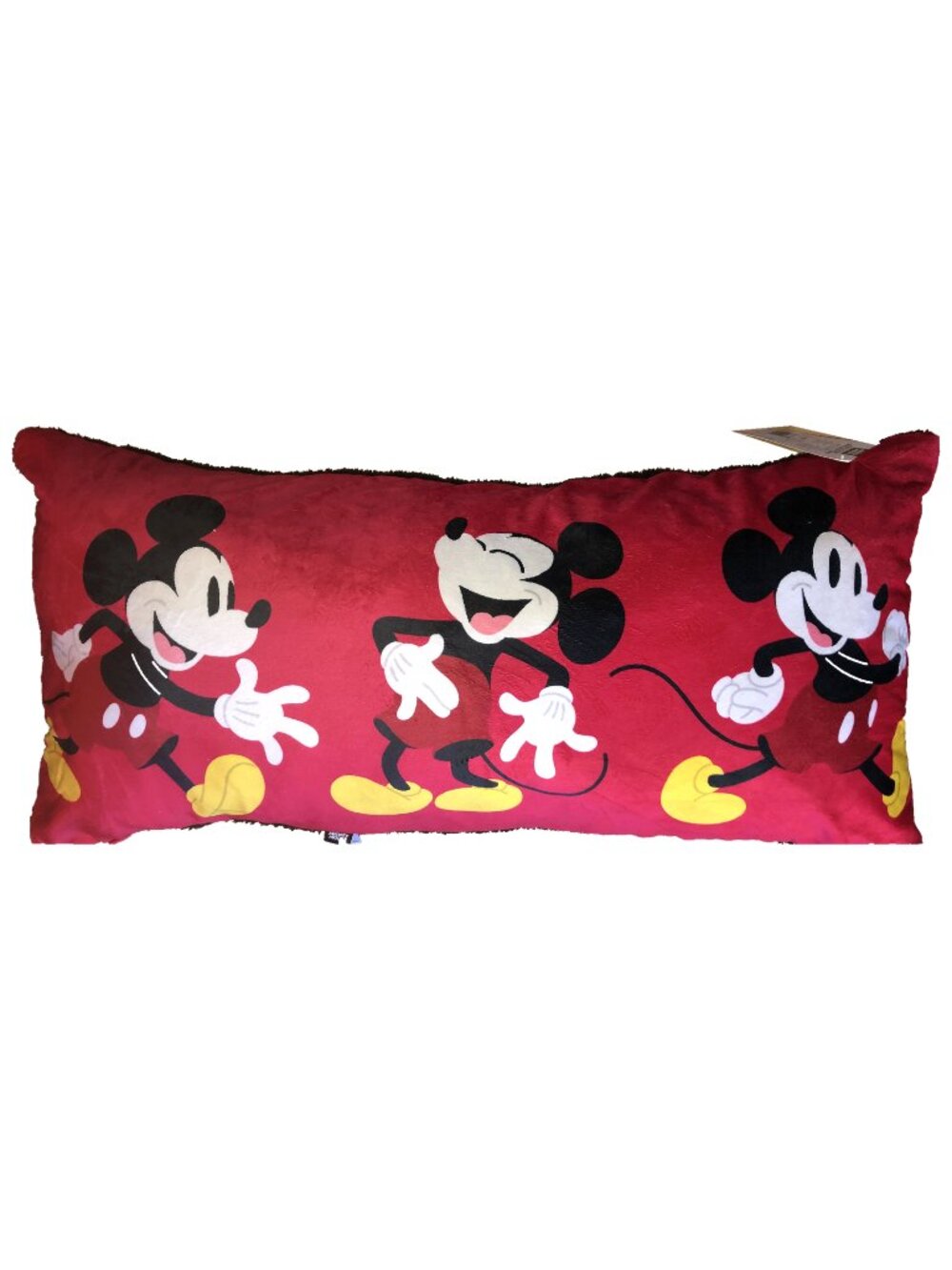 Disney Mickey Mouse 18x36 Body Pillow Red Black Plush Bouclé NWT